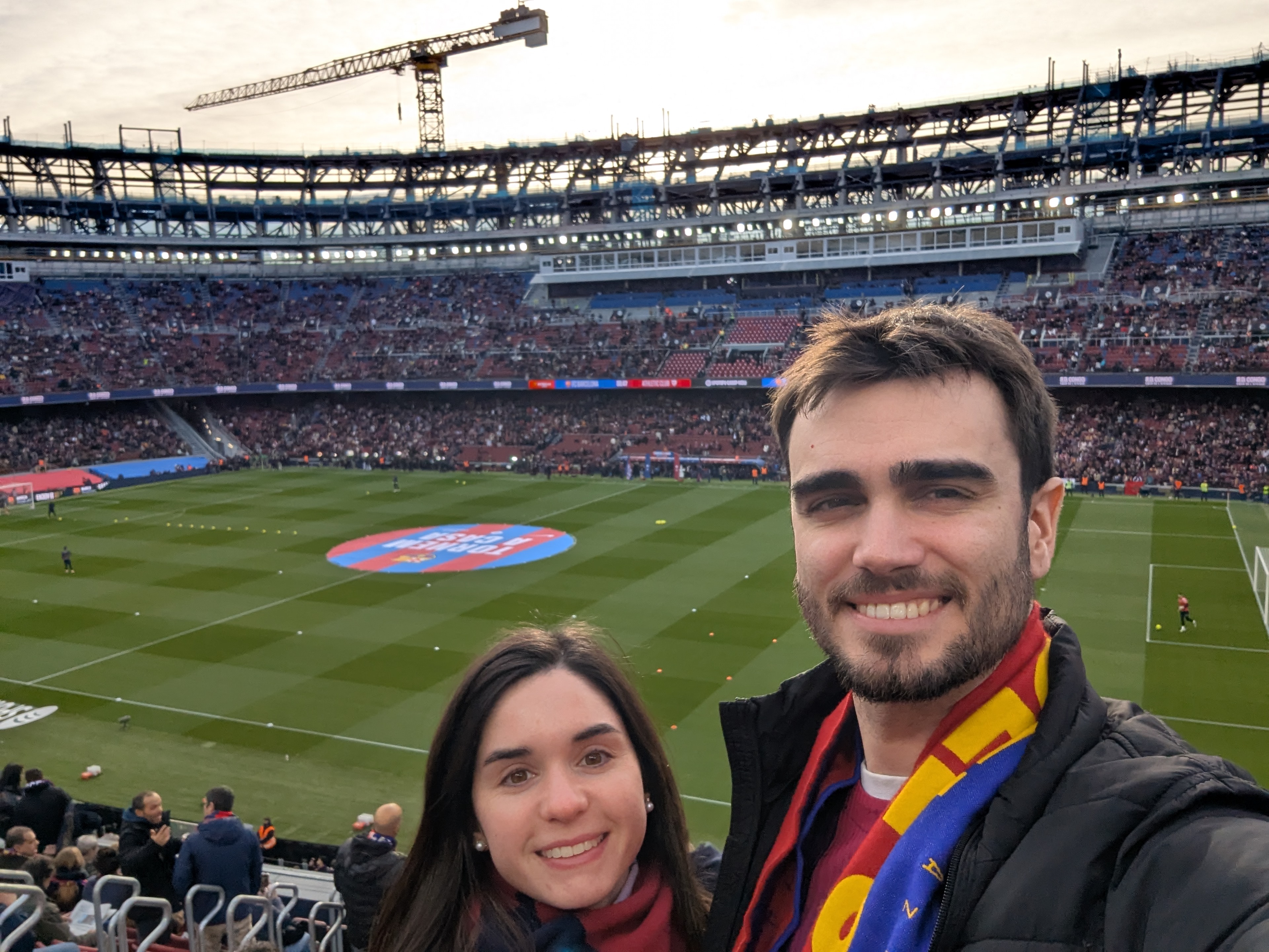 Gerard with his wife at Camp nou